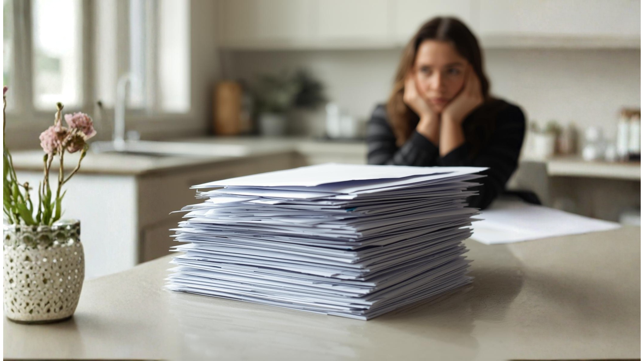 Woman reviewing IRS collection notice CP14.
